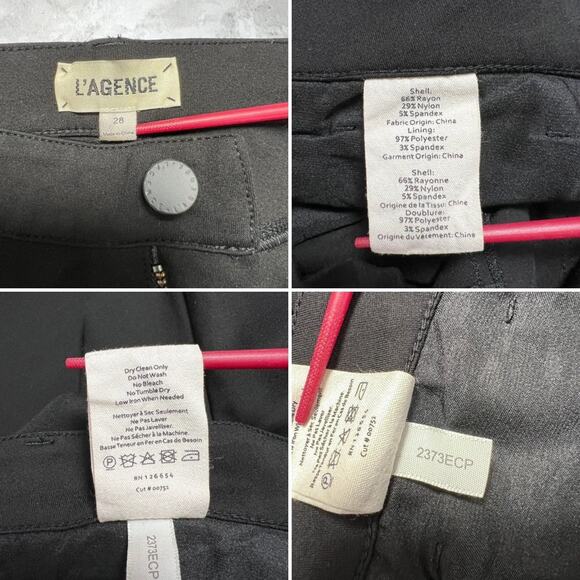 L'AGENCE Gigi Ponte Crop Trousers SIZE 28 x 24 Black High Rise Stretch Pant - Picture 3 of 8